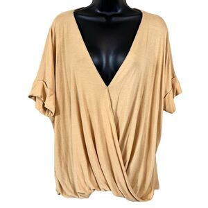 Buckle Double Zero wrap surplice crossover blouse